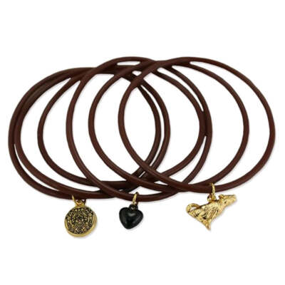 Highly Collectable Twilight New Moon Jewellery Jelly Bangle w/ Charms - Wolf