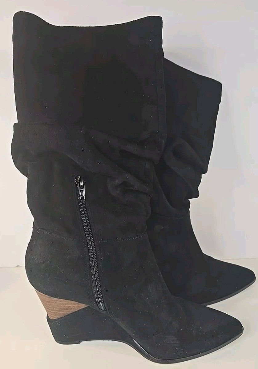 Jessica Simpson HELVETA2 Black Slouch High Wedge Heel Pull