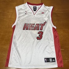 Miami Heat Jersey Mens Large White Dwayne Wade 3 Adidas
