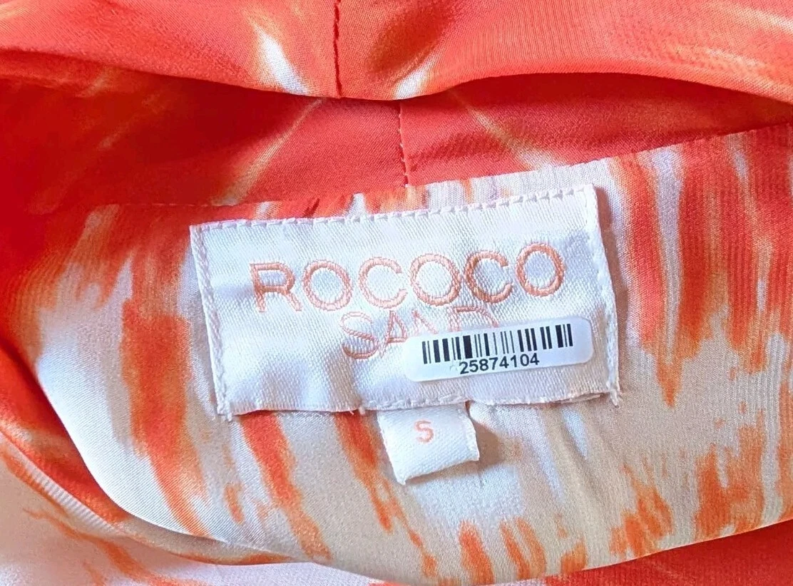 OFF WHITE Abito Rococò Sand Llios piccolo bianco sporco arancione manica lunga cravatta tinta prendisole