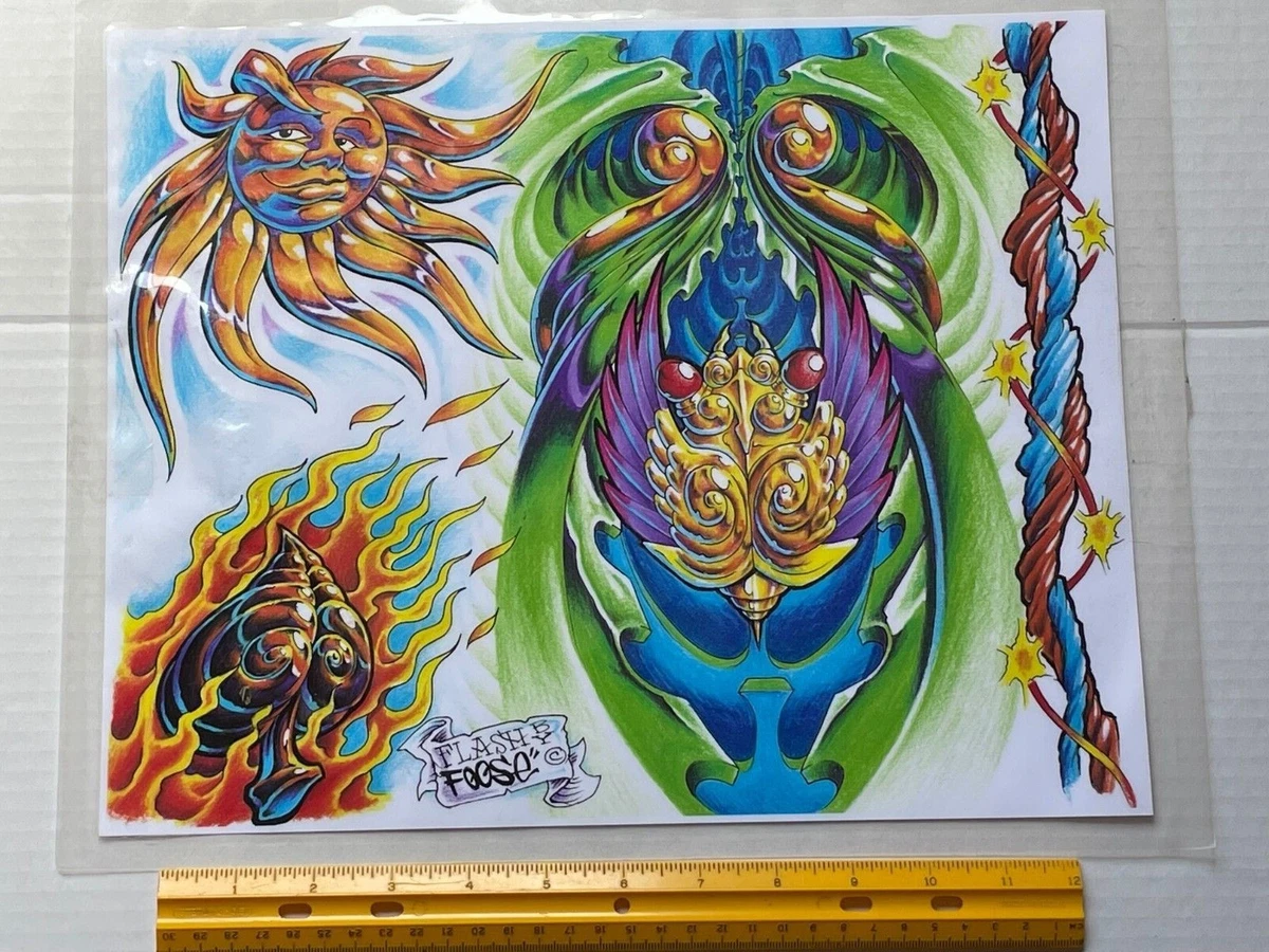 Color Tattoo Flash Sheets