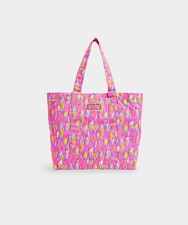 Vineyard Vines Surfboard Washed Canvas Tote Pink Nwt