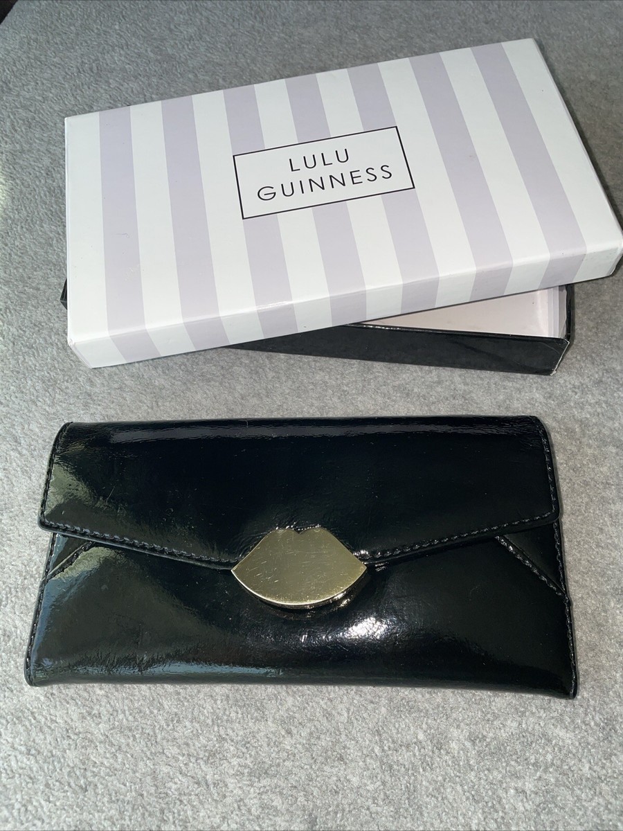 【LULU GUINNESS】PENNY WALLET コンパクトウォレット Black Leather Penny Wallet | Designer Wallet