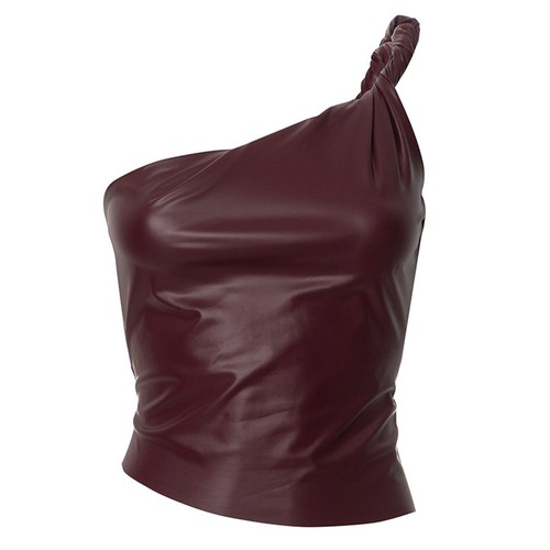 Women Tops Leather Daily Wear Hot Tank Slim-fitting Waistcoat Solid Color Vest - Picture 8 of 53