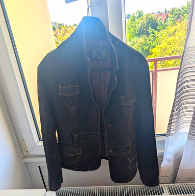 kuppertz Damen Jeansjacke Rosner Bl-Style Blau Gr.40  Reverskragen Knopf Taschen