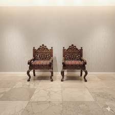 28112 Stühle Set Stuhl Gründerzeit 1880 massiv Nussbaum Antik