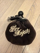 JUICY COUTURE Women s Vintage Brown Velour Embroidered Her Majesty Coin Purse