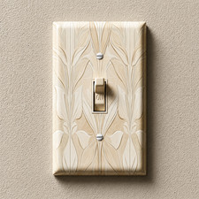 Beige Art Nouveau Decorative Light Switch Out...