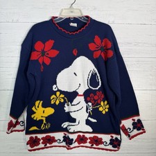 Vintage 80s Peanuts Snoopy & Woodstock Sweater Women’s Sz M Made In USA