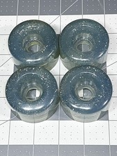 Vintage Skateboard Or Roller skates Generic NOS Wheels 80s Lt blue With Glitter