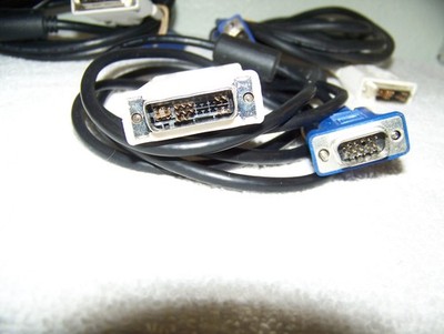 DVI-A Analog only to VGA Adapter Cable Lot of 3