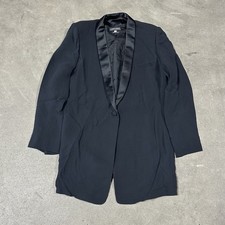 GIORGIO ARMANI Size 44 Mens Black Silk Tuxedo Shawl Jacket Vintage Black Label