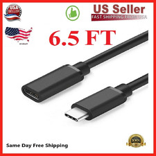1/3/6 Feet Type C USB 3.1 Male to USB-C Female Extension Data Cable Cord Black