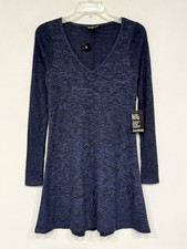 NEW Express Womens Sweater Dress Size Small A-Line Shift Navy V-Neck Lightweight