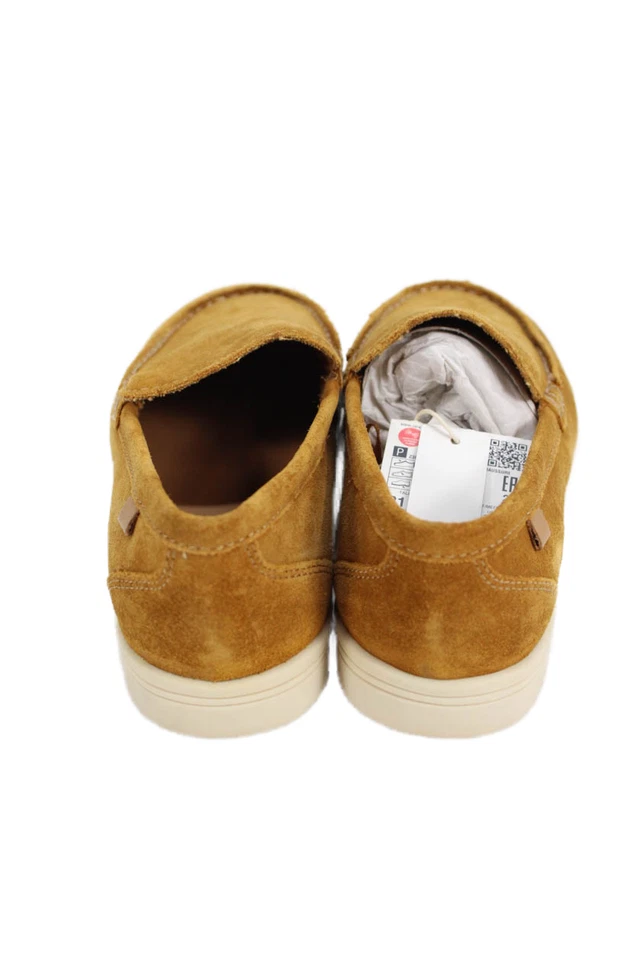 Mocasines de gamuza con puntera redonda sin cordones Zara para niños marrón blanco talla 31 Foto 3 de 4