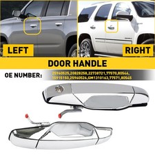 2x Exterior Chrome Door Handles Front Right Left Driver Side For Chevy Silverado