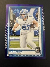 2025 Donruss Optic Football SAM LAPORTA #196 Purple Prizm #d/60 DETROIT LIONS