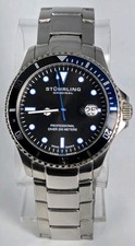 STUHRLING ORIGINAL MEN'S PROFESSIONAL DIVER STAINLES STEEL WATER RESISTANT 200M