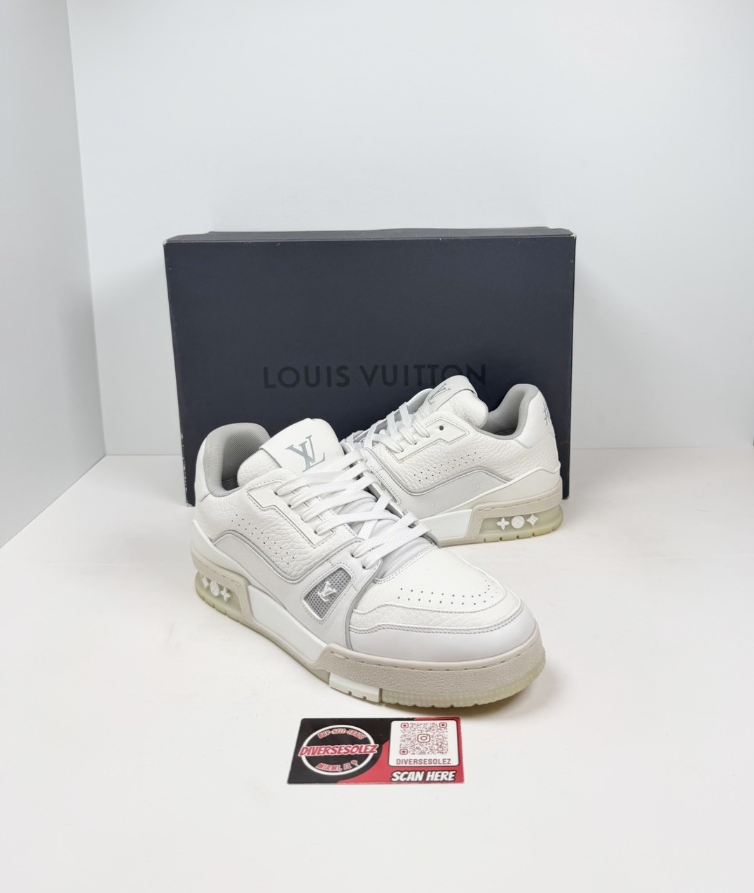 Size 6.5LV/7.5US - Louis Vuitton White Signature Trainers🤍 Retail $1.3K!