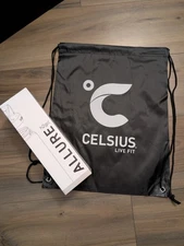 Celsius Live Fit Merch Bundle: Water Bottle, and Drawstring Bag