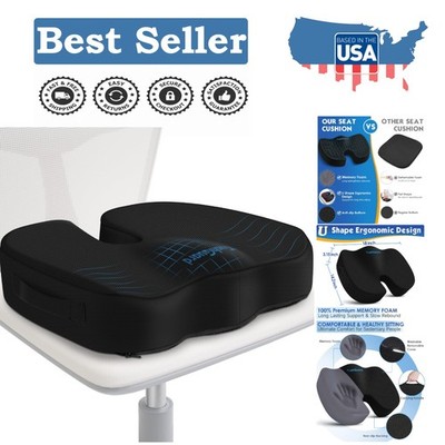Portable Memory Foam Chair Cushion for Comfortable Sitting - Machine Washable