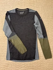 Men's Smartwool Intraknit Thermal Merino Base Layer Shirt Colorblock Small