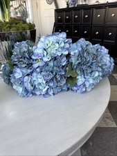 12 Piece Artificial Blue Hydrangeas - Floral Arrangement/Centerpiece