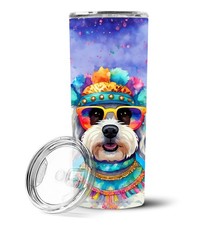 Bichon Frise Hippie Dawg Stainless Steel 20 oz Skinny Tumbler DAC2464TBL20