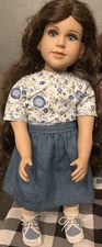My Twinn Doll   Brunette Hair Blue Eyes 23" 1997 Rose  White Body