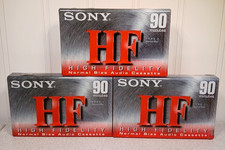 Sony HF High Fidelity 90 Minutes Normal Bias Blank Audio Cassette Tape Lot of 3