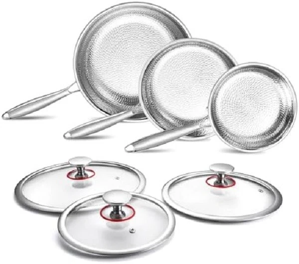 Titanium Non-stick Frying Pan with Lid, 8, 10, and 12 Inch Hammered Nonstick Ski
Opens in a new wind