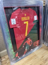 Christiano Ronaldo Autographed Framed Jersey Portugal World Cup 2022 BAS COA