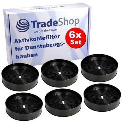 6x Aktivkohlefilter für Oranier Lito 75 S, Lito 90 S, Lito 90 W, Livario, Meba