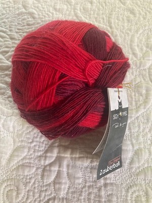 Schoppel Zauberball Sock Yarn 75% Virgin Wool 25% Nylon - Red Cranberries Ball