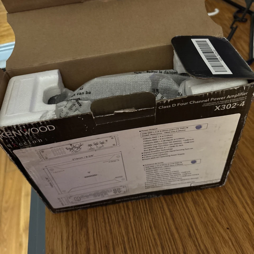 Kenwood eXcelon X302-4 X-Series 300W Class D 4-Channel Car Audio Amplifier - Image 3 of 4