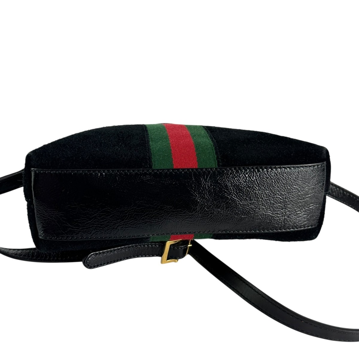 GUCCI 499621 Ophidia GG Small Black Suede Crossbody Shoulder Bag