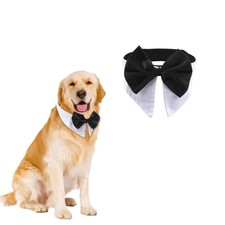 Formal Pet Bowtie Collar White Tux Dog Bowtie Adjustable Costume Collar