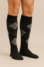 CARPENTER Warm Cotton Long Socks for Men Geometric Diamonds (3pairs) One Size