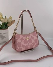 Coach Teri Shoulder Bag Signature Canvas, Powder Pink