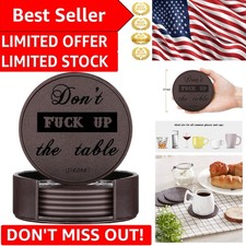 Stylish Brown Leather Coasters Set of 6 - Protect Your Furniture Elegantly