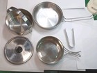 Vintage Olicamp, 5 Piece Set Stainless Steel Nesting Cookware