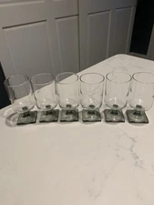 Set Of 6 Federal Nordic Midnight Smoke Stemmed Glasses With Square Base MCM