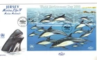 2000 JERSEY - MARINE LIFE IV MINI-SHEET FDC FROM COLLECTION V42
