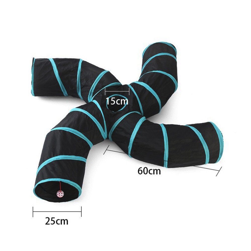 Indoor Cat Tunnel 4 Way Pet Play Tunnel Collapsible Tunnel Tube Kitty Tunnel Pee