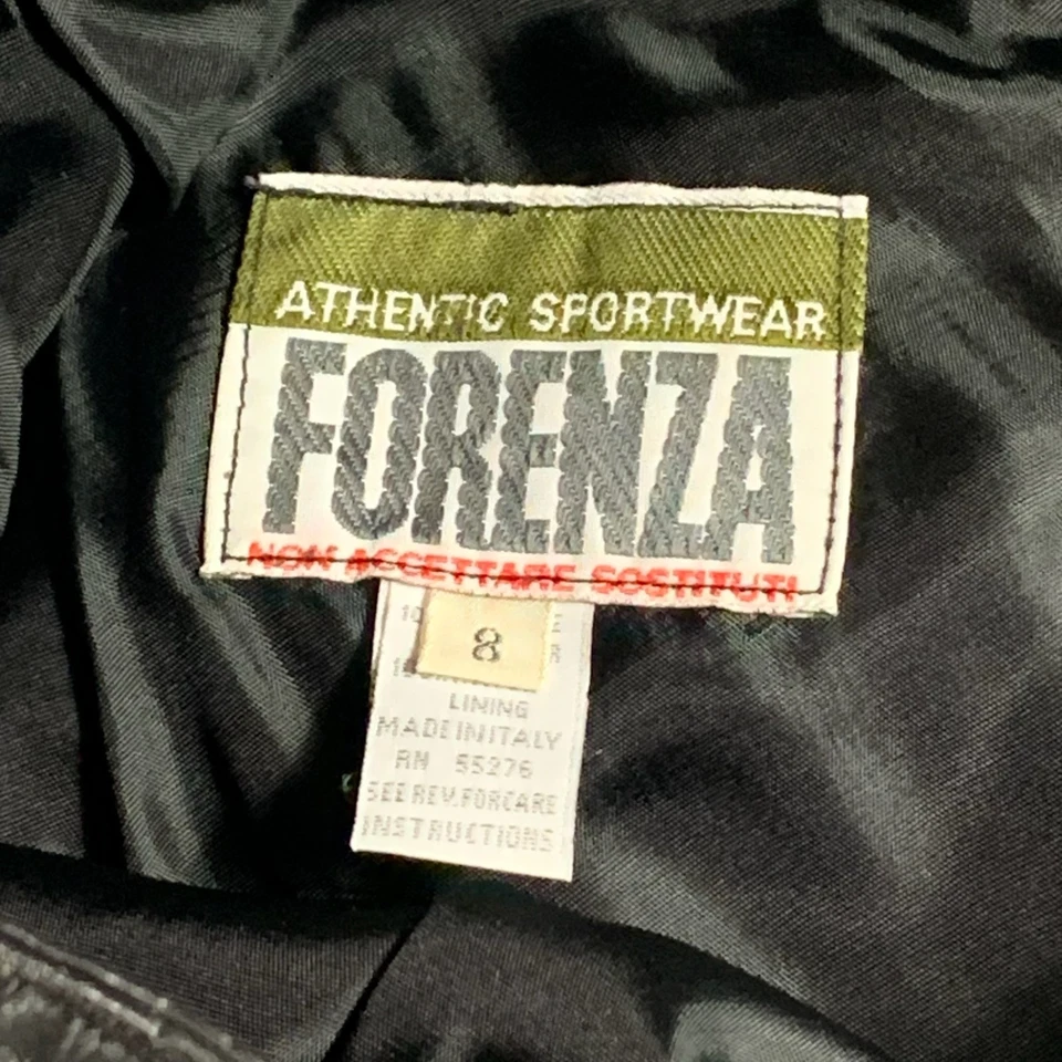 Falda Forenza Vintage Mujer 8 Negra Cuero Suave Mini Corta Forrada Moto Italia Foto 2 de 4