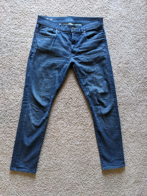 G-Star Raw Mens 3301 Slim Jeans 33 x 32 - Medium Blue, with washed effect