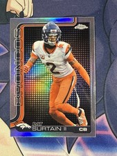 2025 Topps Chrome Pat Surtain II Lightboard Logo Refractor #93 SSP Broncos