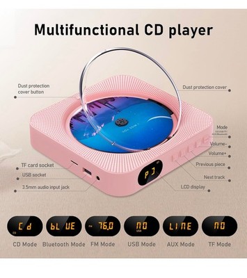 MICOCIOUS Wall Mountable CD Player with Bluetooth
