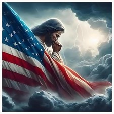 Jesus Christ Prayer Diamond Art Kits for Adults, Amercia Flag 5D Diamond Pain...