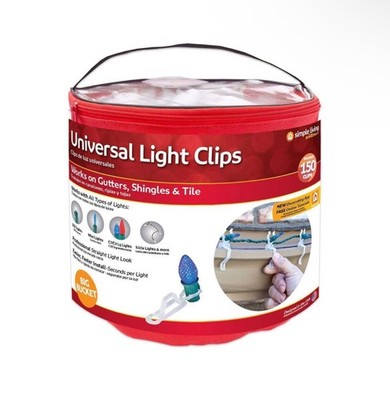 Universal Light Clips 150 Pack Professional Straight Look -Christmas Light Clips